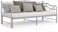 vidaXL Ausziehsofa Bettgestell Grau Metall 90x200 cm