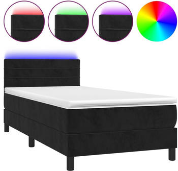 vidaXL Boxspringbett mit Matratze & LED Samt 90x200cm (3134443)