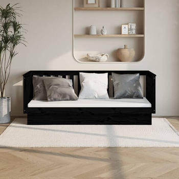vidaXL Day Bed Black Pine Wood 75x190 cm
