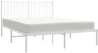 vidaXL Bettgestell mit Kopfteil Metall Wei&szlig; 140x200 cm