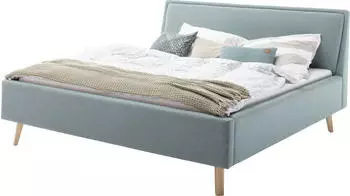 Meise Möbel Frieda 140x200cm eisblau mit Holzfuß Meise Möbel Frieda 140x200cm eisblau mit Holzfuß