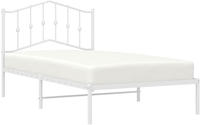 vidaXL Bettgestell mit Kopfteil Metall Wei&szlig; 100x190 cm