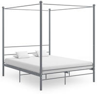 vidaXL Himmelbett Grau Metall 160x200 cm