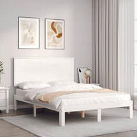vidaXL Massivholzbett ohne Matratze Wei&szlig; 120x200 cm Kiefernholz