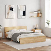 vidaXL Bettgestell mit Kopfteil Sonoma-Eiche 140x190 cm