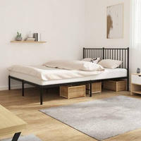 vidaXL Bettgestell mit Kopfteil Metall Schwarz 160x200 cm
