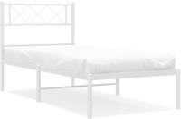 vidaXL Bettgestell mit Kopfteil Metall Wei&szlig; 80x200 cm