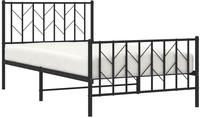 vidaXL Bettgestell mit Kopf- und Fu&szlig;teil Metall Schwarz 100x190 cm