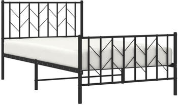 vidaXL Metal Bed Frame 100x190 cm (374449) black