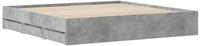 vidaXL Bettgestell mit Schubladen Betongrau 160x200 cm Holzwerkstoff