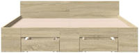 vidaXL Bettgestell mit Schubladen Sonoma-Eiche 160x200cm Holzwerkstoff