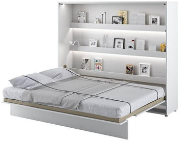 Meblini Bed Concept BC-14 160x200cm horizontal hochglanz-weiß