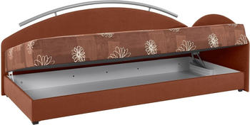 Maintal Polsterliege mit Bettkasten 80x200cm braun