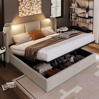 Flieks Polsterbett 140x200cm beige