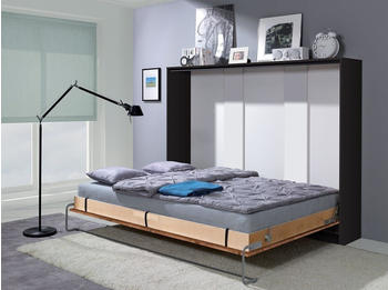 QMM TraumMöbel HB 140x200cm horizontal lancelot-eiche/schwarz