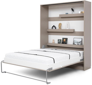 QMM TraumM&ouml;bel Wandbett GN 140x200cm mit Schreibtisch und Schr&auml;nken eiche lancelot