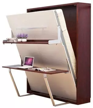 JVmoebel Schrankbett mit Schreibtisch 120x190cm (JVM4062292584176)