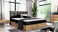 Fun Moebel - Boxspringbett Schlafzimmerbett Kalypso 180x220cm Stoff Schwarz Inkl.