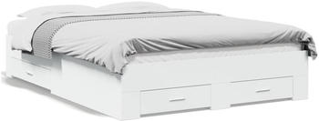 vidaXL Wood Bed Frame 140x190cm (3280398) white