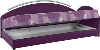 Maintal Polsterliege mit Bettkasten 80x200cm brombeer