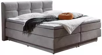 CarryHome Boxspringbett 160x200cm H2/H3 hellgrau (002157034106)