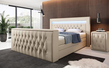 Luxusbetten24 Sonino 180x200cm H2 beige
