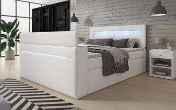 Luxusbetten24 Repos 140x200cm mit TV-Lift H3 weiß