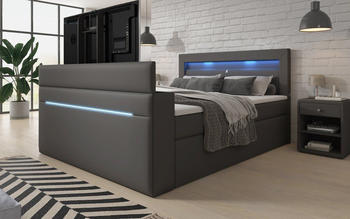 Luxusbetten24 Repos 180x200cm mit TV-Lift H3 braun