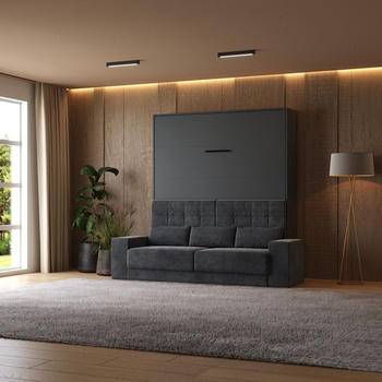SmartBett M1 180x200cm Vertikal mit Sofa anthrazit