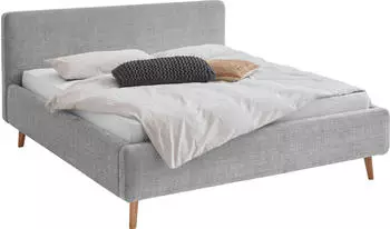 Meise Möbel Mattis mit Bettkasten 160x200cm Bouclé grau