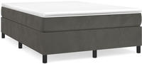 vidaXL Boxspringbett mit Matratze Dunkelgrau 140x200 cm Samt