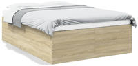 vidaXL Bettgestell Sonoma-Eiche 120x200 cm Holzwerkstoff