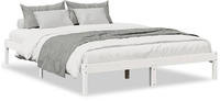 vidaXL Massivholzbett Extra Lang ohne Matratze Wei&szlig; 160x220 Kieferholz