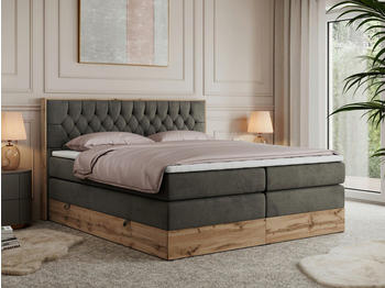 MKS Meble Amore King 180x200cm H3 wotan-eiche/Velvet dunkelgrau