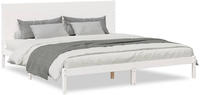 vidaXL Massivholzbett Extra Lang ohne Matratze Wei&szlig; 180x220 cm