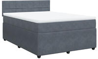 vidaXL Boxspringbett mit Matratze Dunkelgrau 140x200 cm Samt