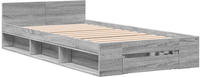 vidaXL Bettgestell mit Schublade Grau Sonoma 90x190 cm Holzwerkstoff