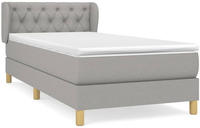 vidaXL Boxspringbett mit Matratze Hellgrau 80x200 cm Stoff