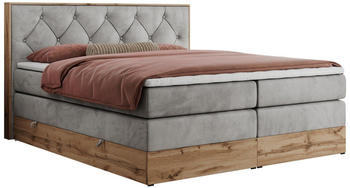 MKS Meble Veneto King 180x200cm H3 Velvet hellgrau/wotan-eiche