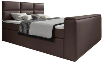 Luxusbetten24 Boxspringbett Carre 140x200cm H3 braun