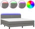 vidaXL Boxspringbett mit Matratze & LED Stoff 180x200cm (133094)