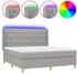 vidaXL Boxspringbett mit Matratze & LED Stoff 180x200cm (139133)