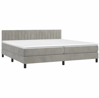 vidaXL Boxspringbett mit Matratze & LED Samt 200x200cm (134543)