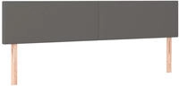vidaXL LED Kopfteil Grau 180x5x78/88 cm Kunstleder