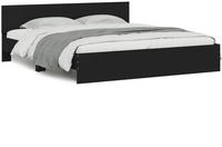 vidaXL Bettgestell mit Kopfteil Schwarz 180x200 cm