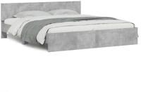 vidaXL Bettgestell mit Kopfteil Betongrau 200x200 cm