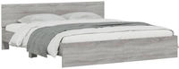 vidaXL Bettgestell mit Kopfteil Grau Sonoma 200x200 cm