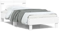 vidaXL Bettgestell mit Kopfteil und LED-Leuchten Wei&szlig; 100x200 cm