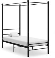 vidaXL Himmelbett Schwarz Metall 90x200 cm