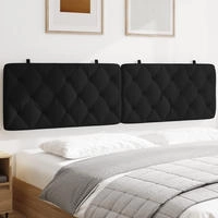 vidaXL Kopfteil-Kissen Schwarz 200 cm Samt